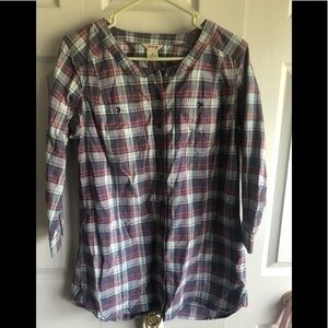 Duluth Trading Women’s Plaid Long Sleeve Top Size